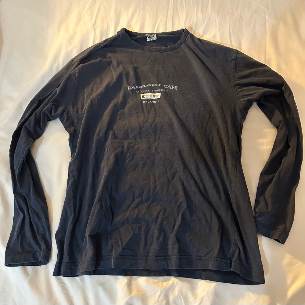 vintage RAINFOREST Cafe Charcoal Long Sleeve Tee